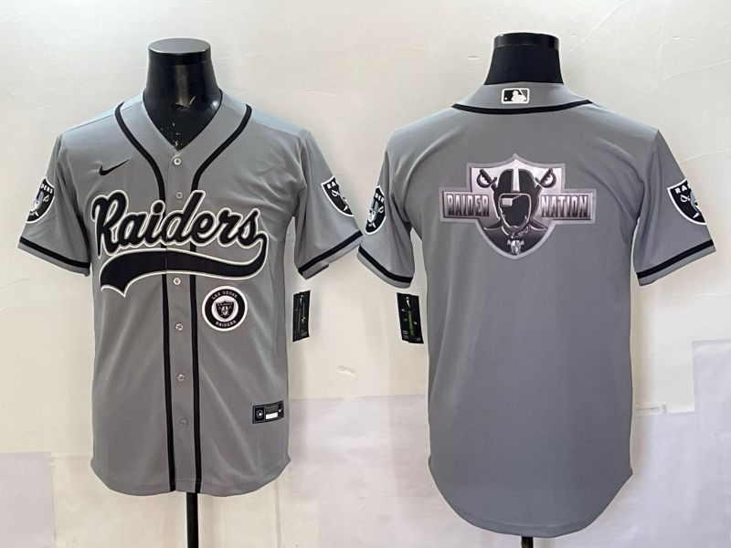 Men 2025 Oakland Raiders Blank Grey 3th generation Joint Name Nike Limited NFL Jersey style 062